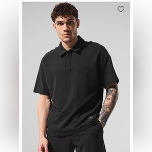 NWT! ALO Yoga Double Take Short Sleeve Polo - Black